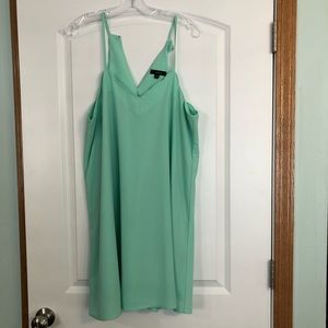 Mint Green Large Scalloped V neck Dress